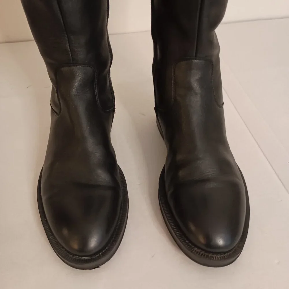 Frau Black Leather Knee High Boots Womens Size 8 - Picture 5 of 16